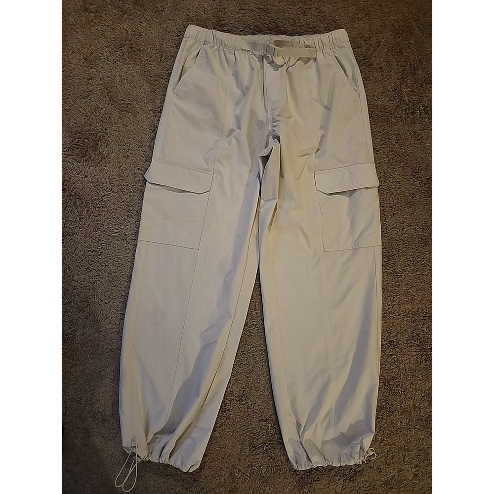 Avia Pants Women's Beige Cargo Joggers Buckled Lightweight Size Med (8-10)